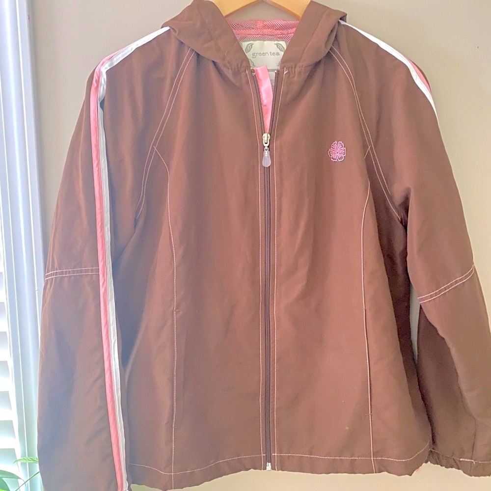 GREEN TEA | Y2K chocolate brown and pink jacket